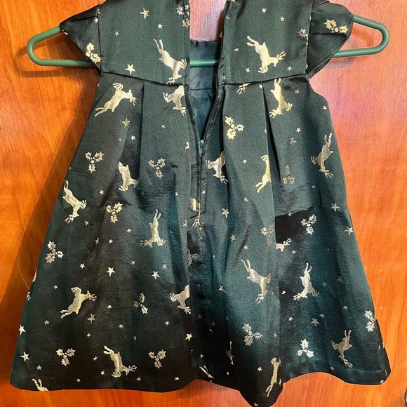 Bonnie baby 24mth reindeer dark green Christmas dress - Picture 5 of 6
